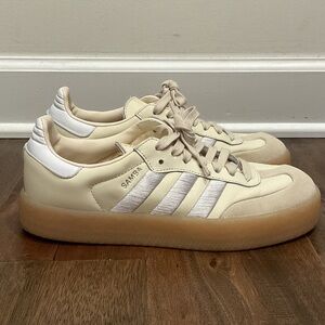 Adidas Samba Sneakers in Cream and White